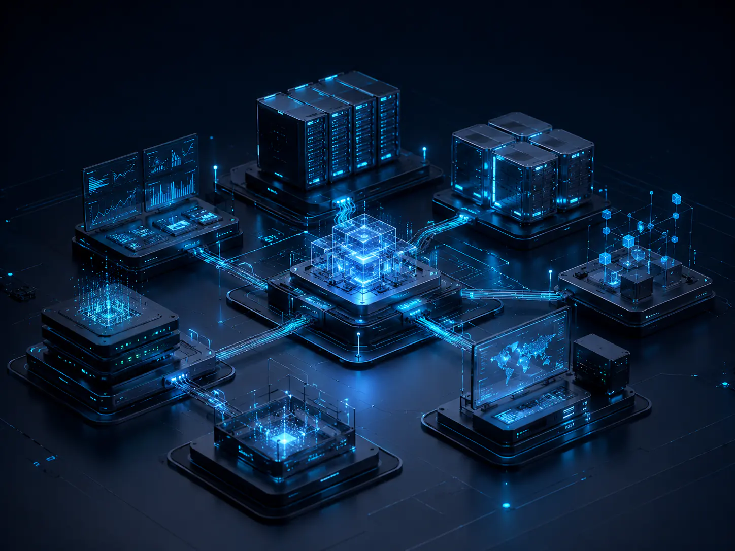 Independent digital infrastructure connected around a protected central core
